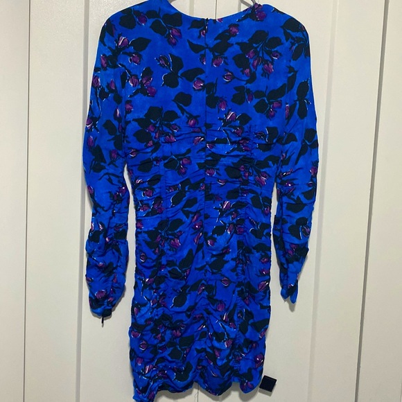 NWT Zara Dress Zara Ruched Long Sleeve Mini Dress Floral |Size XS - Picture 11 of 14